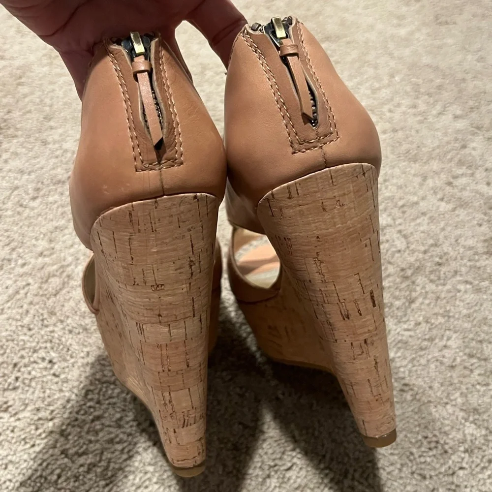 PELLE MODA Ivy Criss Cross Leather Wedge Sandals